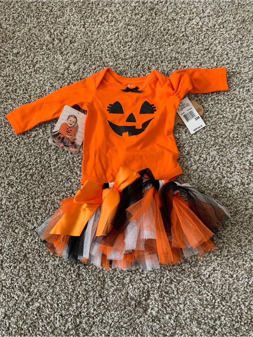 3M Baby Essentials Orange & Black Pumpkin Tutu Costumes